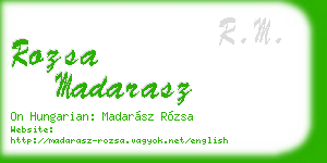 rozsa madarasz business card